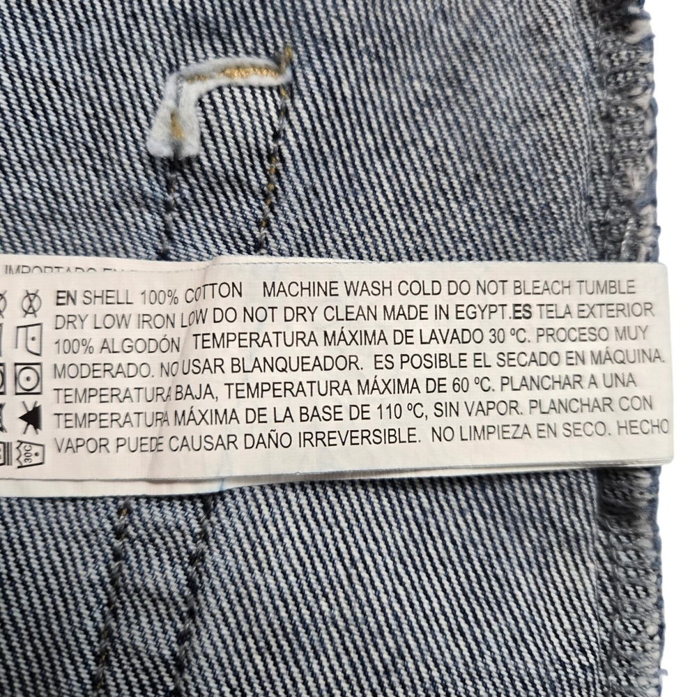Forever 21 Dark Wash Denim Mini Skirt Raw Hem Blue 100% Cotton Womens Size Med - Picture 4 of 6